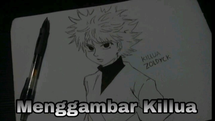 Menggambar Killua Zoldyck dari anime Hunter x Hunter