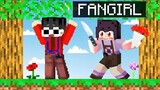 LOCKED In 2D With CRAZY FAN GIRL In Minecraft!