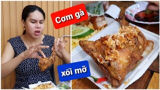 DIVA Cát Thy review Cơm gà xối mỡ tại tiệm Bánh tráng trộn