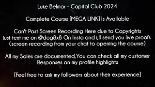 Luke Belmar Course Capital Club 2024 download