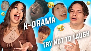 TRY NOT TO LAUGH - KDRAMA EDITION | Waleska & Efra react