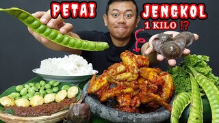 MAKAN JENGKOL MENTAH DI CAMPUR PETE MENTAH + MUKBANG 1 KILO SAYAP AYAM MERCON PEDAS GILA CABE SETAN