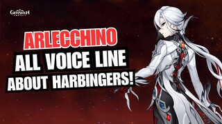 ARLECCHINO VOICE LINE ABOUT ALL FATUI HARBINGERS AND TSARITSA! - Genshin Impact