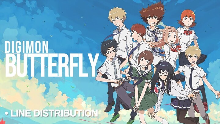 DIGIMON ALL CAST「Butterfly」Line Distribution (Color Coded) - Bokura No Mirai final version