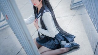 [cos collection] Miss sister cosplay Azur Lane jk uniformed the Atago dog and contracted the legs of