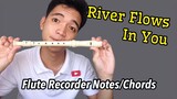 RIVER FLOWS IN YOU (EASY FLUTE RECORDER TUTORIAL WITH LETTER NOTES)