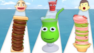 JUICE RUN vs SANDWICH RUNNER vs ICE CREAM RUN - Triple Android Gameplay