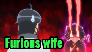 Furious wife