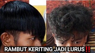 cara meluruskan rambut permanen, rambut keriting jadi lurus ‼