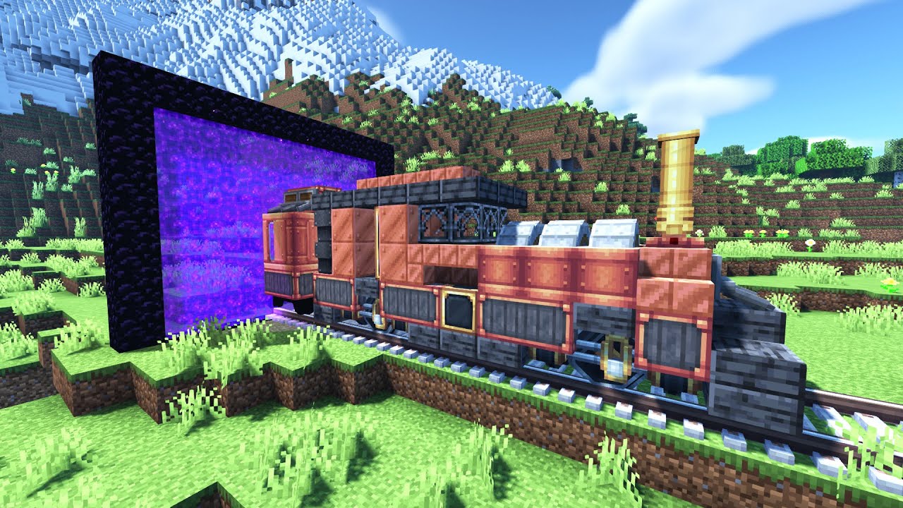 minecraft giant on train