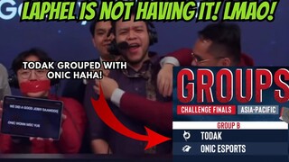 Laphel's Reaction when Onic was drawn win the same Group as Todak! LOL