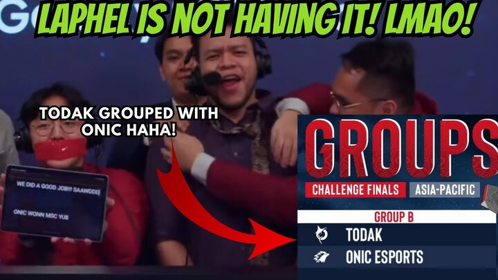 Laphel's Reaction when Onic was drawn win the same Group as Todak! LOL