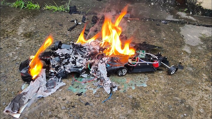 Tesla Model X VS super car huracan Crash Test | Cars Destruction in Slow Motion #dochoi #thuthach