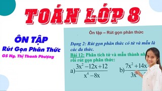 Toán Lớp 8 || Rút Gọn Phân Thức Đại Số