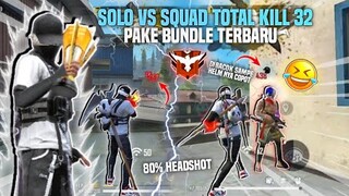 SOLO VS SQUAD TOTAL KILL 32 PAKE BUNDLE MOCCO STORE TERBARU 🔥 80% HEADSHOT - FREE FIRE INDONESIA