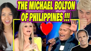 FIRST TIME HEARING| ROLAND ABANTE'S INCREDIBLE VOICE! | Michael Bolton of Philippines | AGT 2023