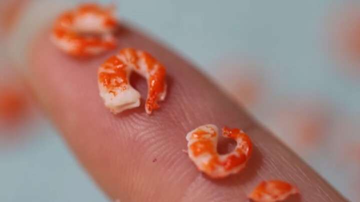 Miniature Shrimps Made of Polymer Clay