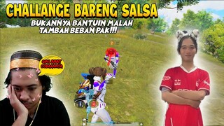 "JALANIN CHALLANGE BARENG BUNDA SALSA"  Ribetnya Bukan Main, Niat Bantuin Malah Gini!! | PUBG Mobile
