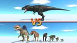 DARK T-REX vs Carnivore Team - Animal Revolt Battle Simulator