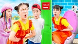 Squid Game Green Light Red Light WC Battle With Baby Doll & Friends - Funny Stories About Baby Doll