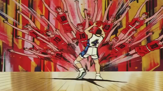 Aksi asli Slam Dunk Sakuragi "Hmm defense"