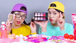 ของหวานอาหารสีชมพู โดนา DONA Mukbang