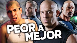 Las 11 Peliculas de RAPIDOS Y FURIOSOS de PEOR a MEJOR