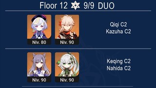 Spiral Abyss 3.2 Duo Qiqi C2 & Kazuha C2 / Keqing C2 & Nahida C0 I Floor 12 Genshin Impact