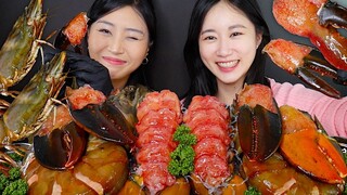 [ONHWA] 酱油帝王虎虾, 酱油龙虾 咀嚼音!🦐🦞❤️ 与“Leeby”