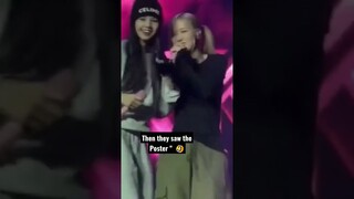 Lisa & rose saw the "Lesbian For Lisa" Poster at Hamilton soundcheck day 1 🤣#lisa #blackpink #rose