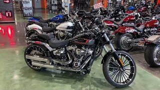 2024 Harley-Davidson Softail Breakout in White Onyx Pearl , Blue Burst , and Vivid Black