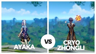 WHO IS BEST?? AYAKA VS CRYO ZHONGLI !! {Genshin impact}