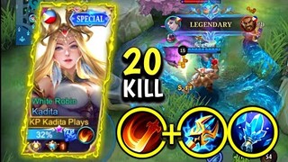 INSANE 20 Kills!! KADITA SHOW NO MERCY! | TOP GLOBAL KADITA GAMEPLAY | MLBB