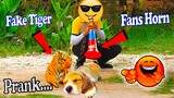Fake Tiger Prank Dog Video || Funny Challenge Video || TRY NOT TO LAUGH CHALLENGE 2021
