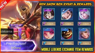 NEW SNOW BOX EVENT! CLAIM FREE EPIC SKIN NOW GET PRE ORDER + ALL EVENTS FREE REWARDS AWAITS MLBB