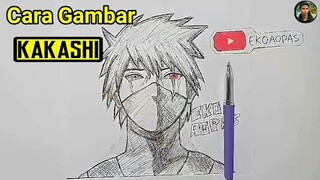 Cara gambar kakashi, anime naruto