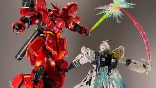 [Casual Shot] Use RG to restore the (BNFDX Sazabi VS Bull Gundam) scene statue