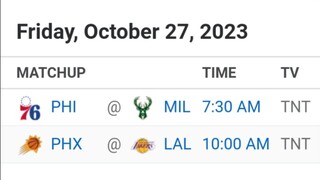 NBA Picks l October 27, 2023 l Philippine Time | Pinoy Silent Picks