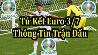 Lịch Thi Đấu Vòng Tứ Kết Euro 2020 (2021) Ngày 3/7 - Thông Tin Các Trận Đấu