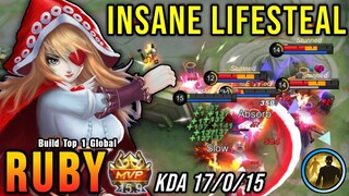 Offlane Monster!! Ruby Insane LifeSteal 100% IMMORTAL - Build Top 1 Global Ruby ~ MLBB