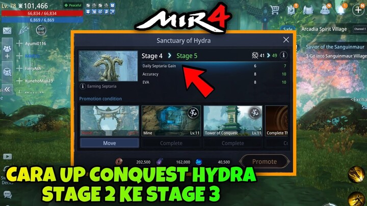 TIPS CARA UPGRADE CONQUEST TERBARU SANCTUARY OF HYDRA STAGE 2 KE STAGE 3 !! MIR4 Indonesia
