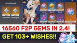 Patch 2.4 TOTAL F2P Primogems Report! 16000+ FREE Gems!! | Genshin Impact
