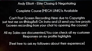 Andy Elliott Course Elite Closing & Negotiating download