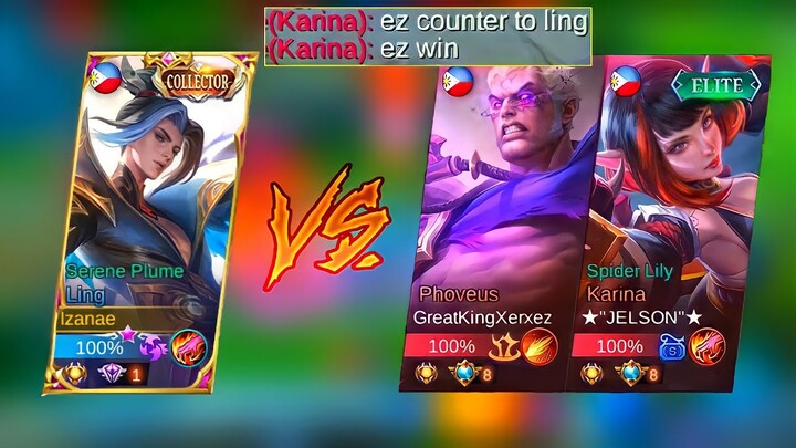 LING USERS! This is How You Counter Your Counters! Top 1 Ling VS Top Supreme Phoveus & Karina - MLBB