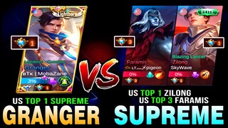 US Top 1 Supreme Granger vs. US Top 1 Supreme Zilong with Top 3 Supreme Faramis ~ Mobile Legends