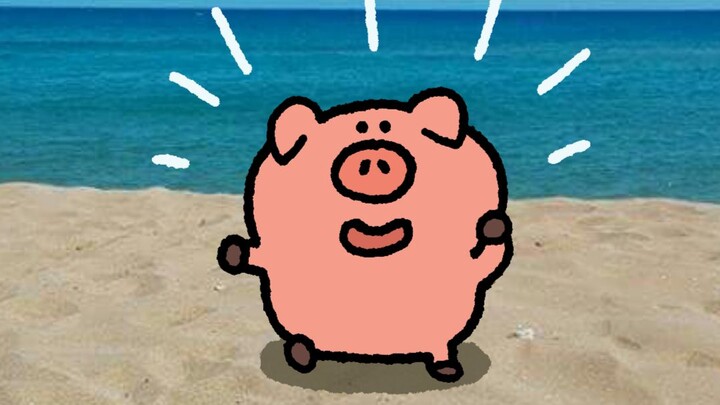 [Xixi][Frame-by-Frame Animation] It’s so hot! The little pig wants to go to the beach!