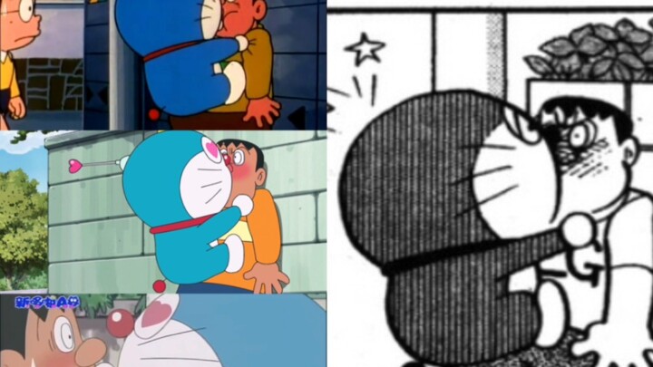 Empat versi Doraemon mencium Fat Tiger