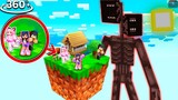APHMAU and FRIENDS trying to escape the SIREN HEAD in ONE BLOCK - Minecraft 360°