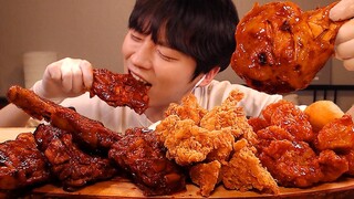 MUKBANG🍗자메이카 통닭다리,황금올리브 순살 양념,후라이드 풀코스 먹방|치즈볼|CHICKEN EATING SOUNDS[SIO ASMR 시오]