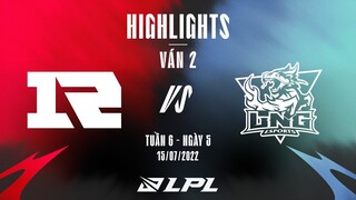 RNG vs LNG | Highlights - Game 2 | Tuần 6 Ngày 5 | LPL Mùa Hè 2022